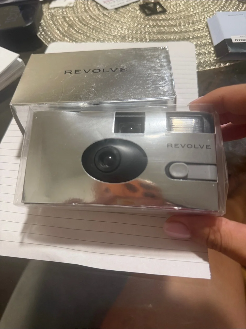 REVOLVE Silver Pocket Film Camera with Matching Silver Box